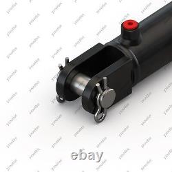 2.5 Bore, 14 Stroke, Hydraulic Welded Cylinder Clevis, Ports are 90° withPins