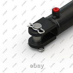 2 Bore, 30 Stroke, Hydraulic Welded Cylinder Clevis, Ports are 180° withPins