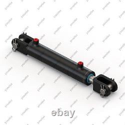 2 Bore, 30 Stroke, Hydraulic Welded Cylinder Clevis, Ports are 90° withPins