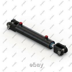 2 Bore, 34 Stroke, Hydraulic Welded Cylinder Clevis, Ports are 90° withPins