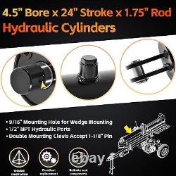 4.5 Bore x 24 Stroke x 1.75 Rod Hydraulic Log Splitter Cylinder Double Acting