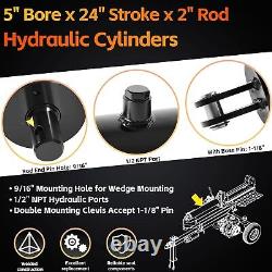 5 Bore x 24 Stroke x 2 Rod Universal Hydraulic Log Splitter Cylinder 3500PSI