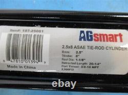 AgSmart 197-25081, 2.5 Bore x 8 Stroke, Hydraulic Cylinder