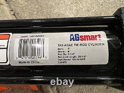 AgSmart 197-30081 3 Bore 8 Stroke 1.24 Rod Tie Rod Hydraulic Cylinder 2500 PSI