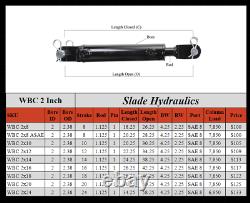 Ag Clevis Hydraulic Cylinder Welded Double Acting 2 Bore 8 Stroke WBC 2x8 NEW