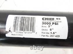 Chief 207-429 WX Welded Hydraulic Cylinder 3 Bore 6 Stroke 1.5 Rod 3000 PSI
