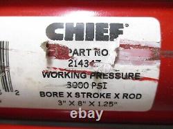 Chief 214347 Hydraulic Cylinder Assembly 3 Bore 8 Stroke 3000psi 1 Pins