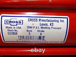 Cross 022858 Hydraulic Cylinder Assembly 3 Bore 6 Stroke 2500psi WrkPres