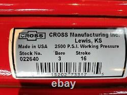 Cross Mfg Hydraulic Cylinder with 3-inch Bore and 16-inch Stroke 2500 PSI 022640
