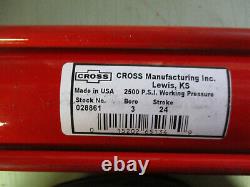 Cross Mfg. Inc. 028861 Tie Rod Hydraulic Cylinder 3 BORE 24 STROKE USA 324DB F