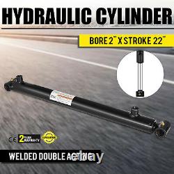 Hydraulic Cylinder 2 Bore 22 Stroke Double Acting Forestry Welded Cross Tube