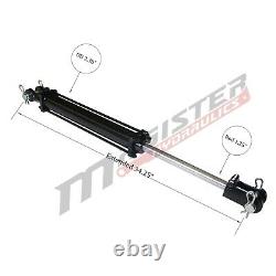 Hydraulic Cylinder Tie Rod Double Action 3 Bore 12 Stroke 2500 PSI 3x12 NEW