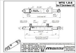 Hydraulic Cylinder Welded Double Acting 1.5 Bore 8 Stroke Tang 1.5x8 Wtg