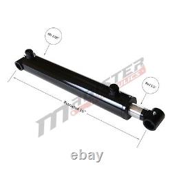 Hydraulic Cylinder Welded Double Acting 2.5 Bore 8 Stroke Cross Tube 2.5x8 NEW