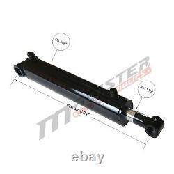 Hydraulic Cylinder Welded Double Acting 3.5 Bore 24 Stroke Cross Tube 3.5x24