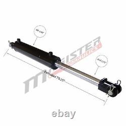 Hydraulic Cylinder Welded Double Acting 3.5 Bore 30 Stroke Clevis 3.5x30 NEW