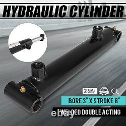 Hydraulic Cylinder Welded Double Acting 3 Bore 8 Stroke Cross Tube 3x8