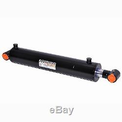 Hydraulic Cylinder Welded Double Acting 4 Bore 24 Stroke Cross Tube 4x24 NEW