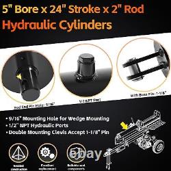 Hydraulic Cylinders Log Splitter Cylinder 5 Bore x 24 Stroke x 2 Rod 3500PSI
