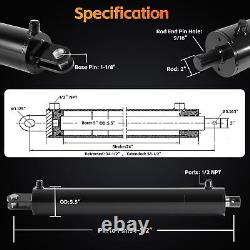 Hydraulic Log Splitter Cylinder Double Acting 5 Bore x 24 Stroke 2Rod 3500psi