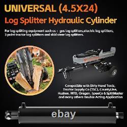 Log Splitter Hydraulic Cylinder 4.5 Bore x 24 Stroke x 1.75 Rod