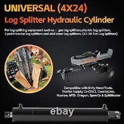 Log Splitter Hydraulic Cylinder 4 Bore x 24 Stroke x 1.75 Rod 3500 PSI 4x24