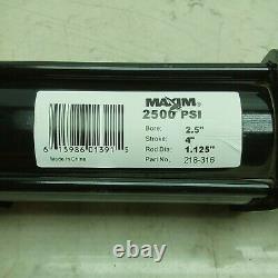 MAXIM 218-316 Hydraulic Cylinder, 2-1/2 Bore, 4 Stroke, 12,270 lb, 14 1/4 in R