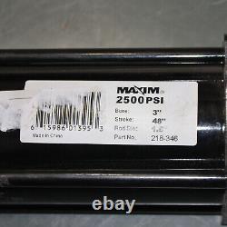 Maxim Double Acting Hydraulic Cylinder 218-346, 3 Bore, 48 Stroke, Tie Rod