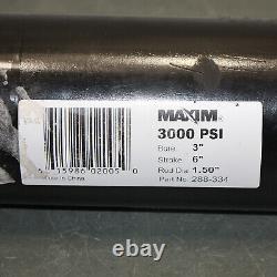 Maxim Double Acting Hydraulic Cylinder 288-334, 3 Bore, 6 Stroke, 3000 PSI
