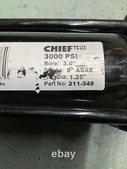 (QTY 1) Chief TCU3 C000 PSI 3 Bore 8 Stroke Tie Rod Hydraulic Cylinder 211-348