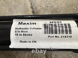 (QTY 1) Maxim 218-310 Tie Rod Hydraulic Cylinder 2 Bore x 18 Stroke x 1 Pins