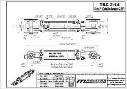 TRC 2x14 Tie Rod Hydraulic Cylinder 2 inch Bore 14 inch Stroke 2500 PSI 2x14 NEW