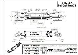 TRC 2x4 Tie Rod Hydraulic Cylinder 2 inch Bore 4 inch Stroke 2500 PSI 2x4 NEW