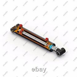 4 Bore, 8 Stroke, Hydraulic Welded Cylinder Cross Tube translates to: 
4 Alésage, 8 Course, Cylindre Hydraulique Soudé avec Tube Transversal.