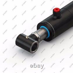 4 Bore, 8 Stroke, Hydraulic Welded Cylinder Cross Tube translates to: 
4 Alésage, 8 Course, Cylindre Hydraulique Soudé avec Tube Transversal.