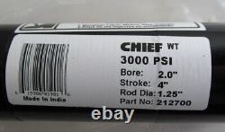 Cylindre hydraulique soudé Chief Wt 212700, 2 pouces de diamètre, 4 pouces de course, tige de 1,25 pouces, 3000 psi